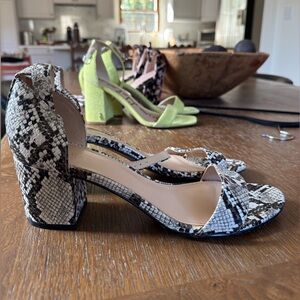 Nine West Snake Skin Block Heel Sandal